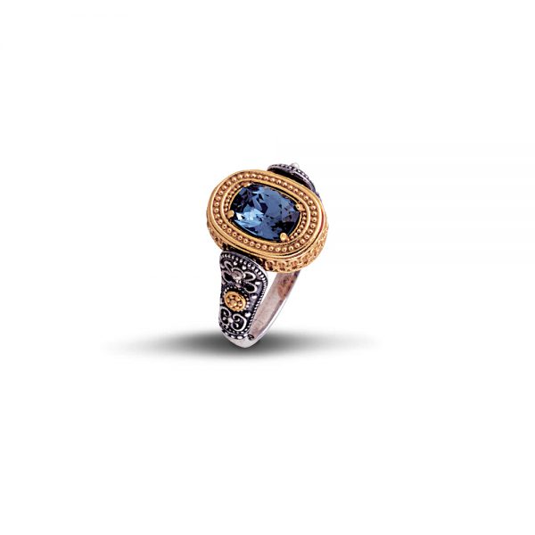 Δαχτυλίδι Διπλής Όψης με Swarovski και Ημιπολύτιμη Πέτρα D69 BY DIMITRIOS EXCLUSIVE