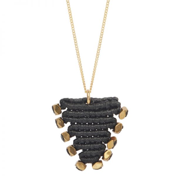 Black Anatolia Talisman Necklace 24k gold-plated silver and hematites (Medium size and colors) BY IRENE HUSSEIN